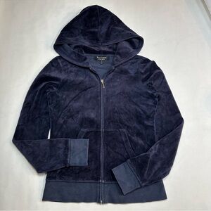 Y2K Juicy Couture Velour Track Jacket Hoodie Zip Up Sweatshirt Velvet Blue S